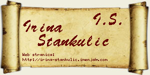 Irina Stankulić vizit kartica